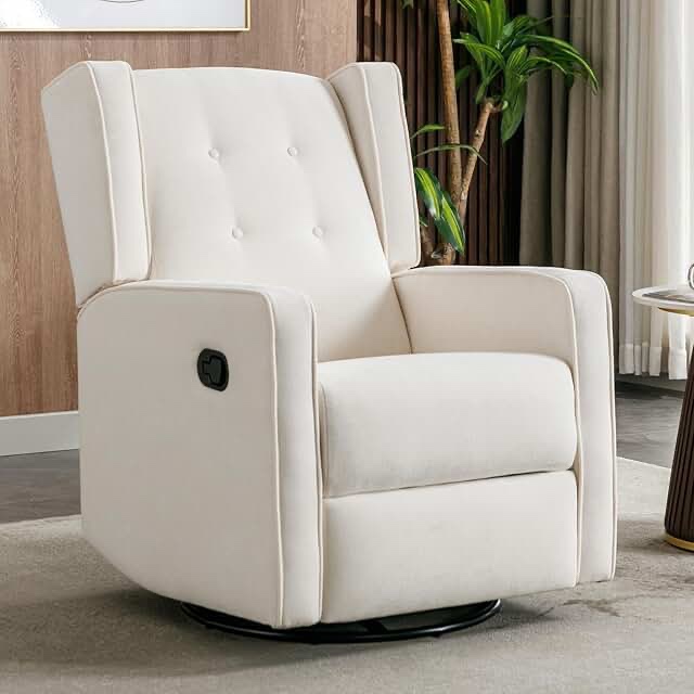 Maylyn Upholstered  Swivel Rocking Manual Recliner