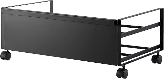 Yamazaki Home Rolling Shoe Rack, Steel, Holds 4 shoes, 6 heels, Wheels