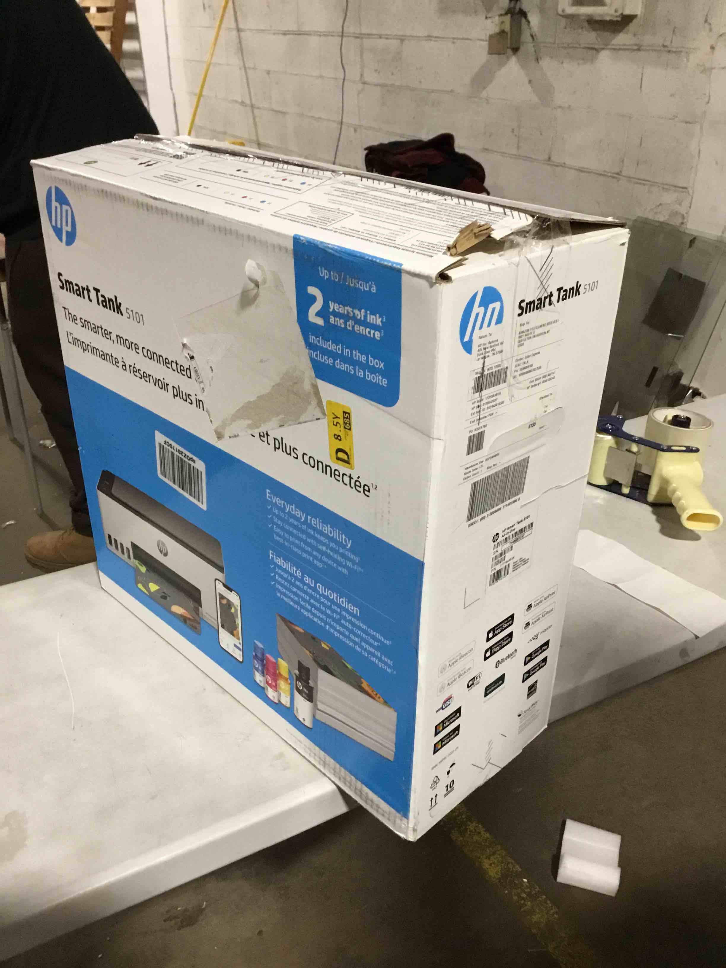 HP Smart-Tank 5101 Wireless All-in-One Ink-Tank Printer with up to 2 Years of Ink Included (1F3Y0A),White