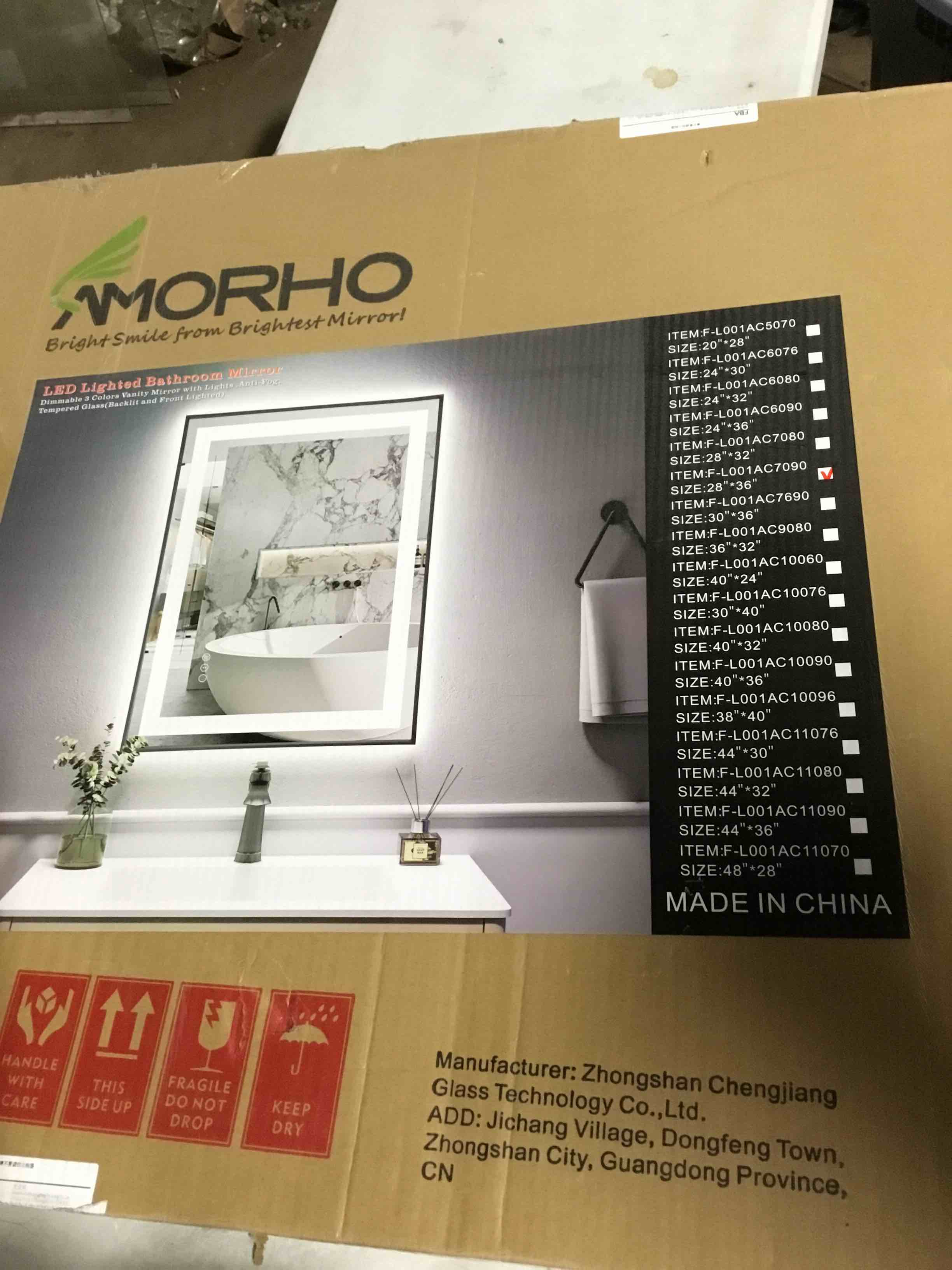 Amorho LED Bathroom Mirror 24"x 36" with Front and Backlight, Stepless Dimmable Wall Mirrors with Anti-Fog, Shatter-Proof, Memory, 3 Colors, Double LED Vanity Mirror(Horizontal/Vertical)