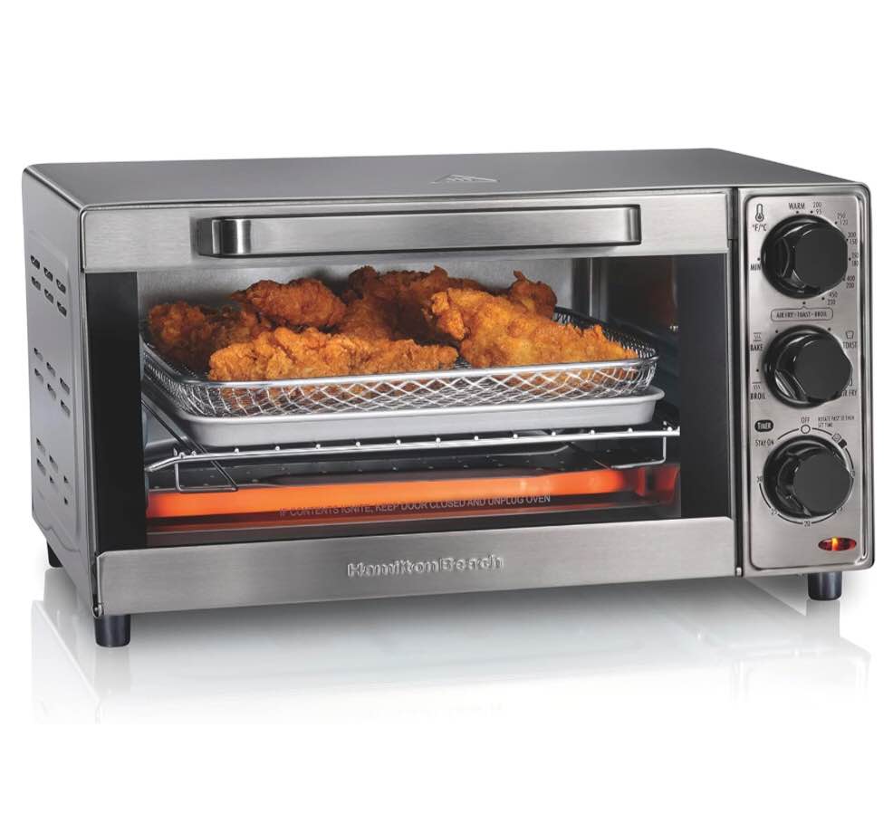 Hamilton Beach® Sure-Crisp Toaster Oven Air Fryer Combo, Fits 9? Pizza, 4 Slice Capacity, Powerful Circulation, Auto Shutoff, Stainless Steel Exterior