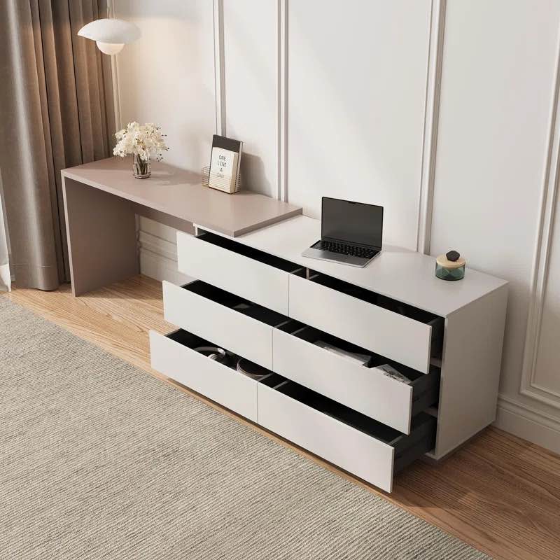 Recruls Home Office Expandable Dresser Desk Combo with Drawers  (Incomplete Box 2/2 )