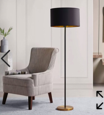 MARTHA STEWART HUNTS GOLD/BLACK METAL FLOOR LAMP