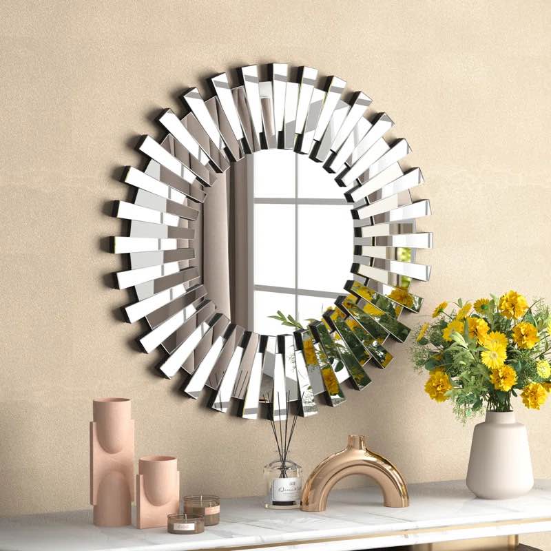 Freelon Round Sunburst Accent Mirror