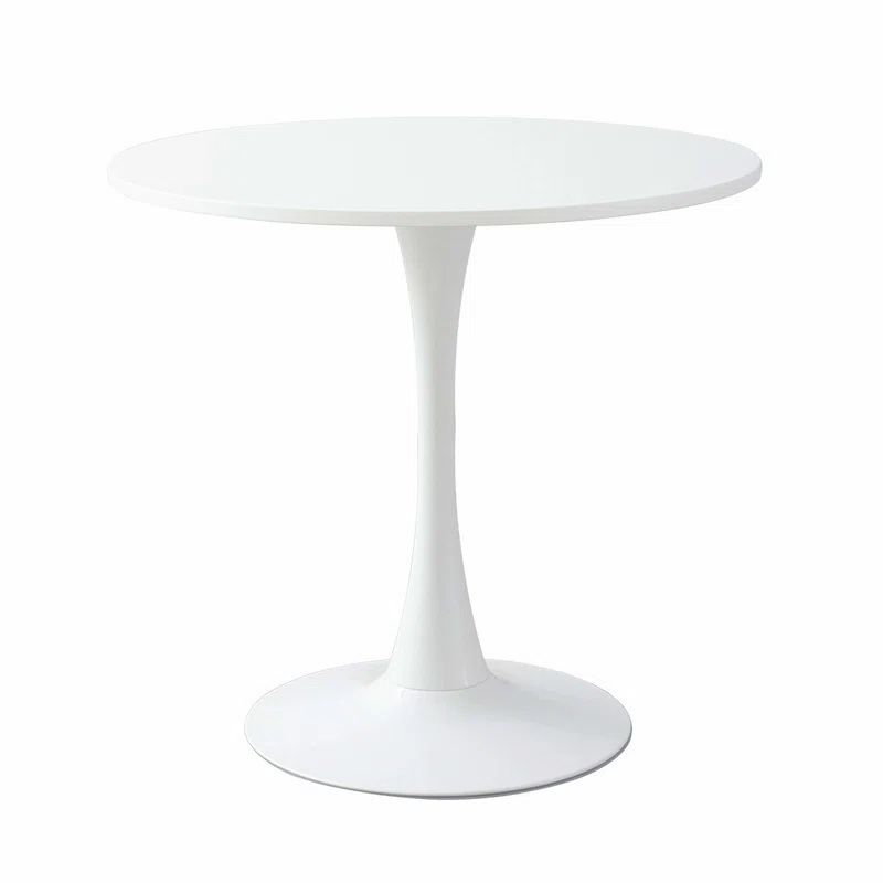 Round Dining Table, Ø31.5'' Kitchen Dining Room Furniture, Coffee Table, Leisure Table,  White