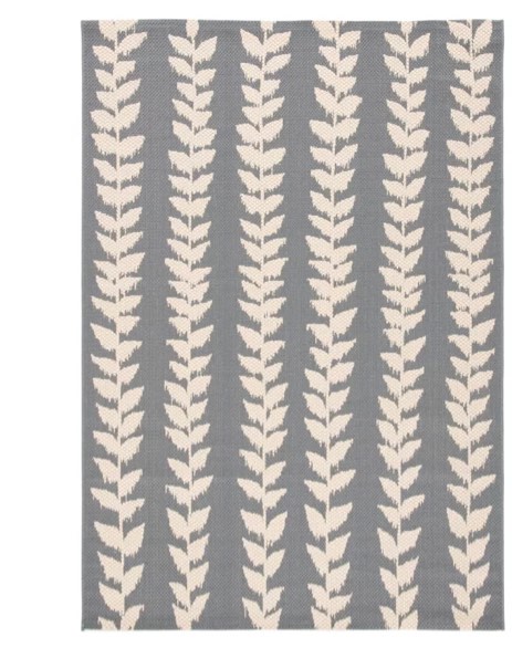 CY6343-25621-2 2 ft. x 3 ft. 7 in. Courtyard Power Loomed Black & Beige Rectangle Area Rug
