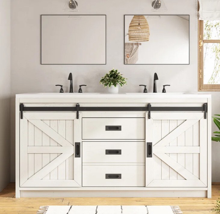 Chimira 60" Double Sink Bathroom Vanity With Sink Combo Set,basin (Incomplete, Sink Only)