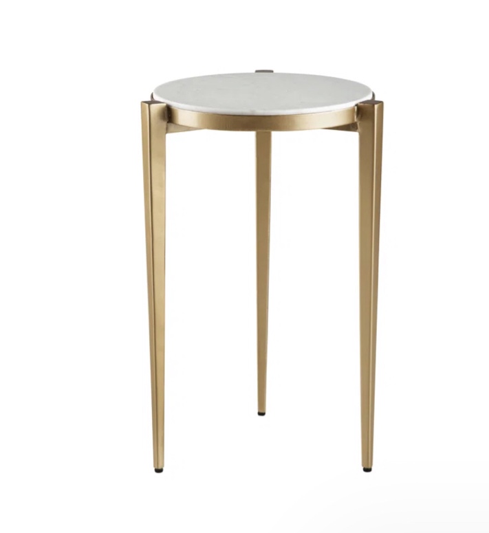 Tennison Genuine Marble 3 Legs End Table