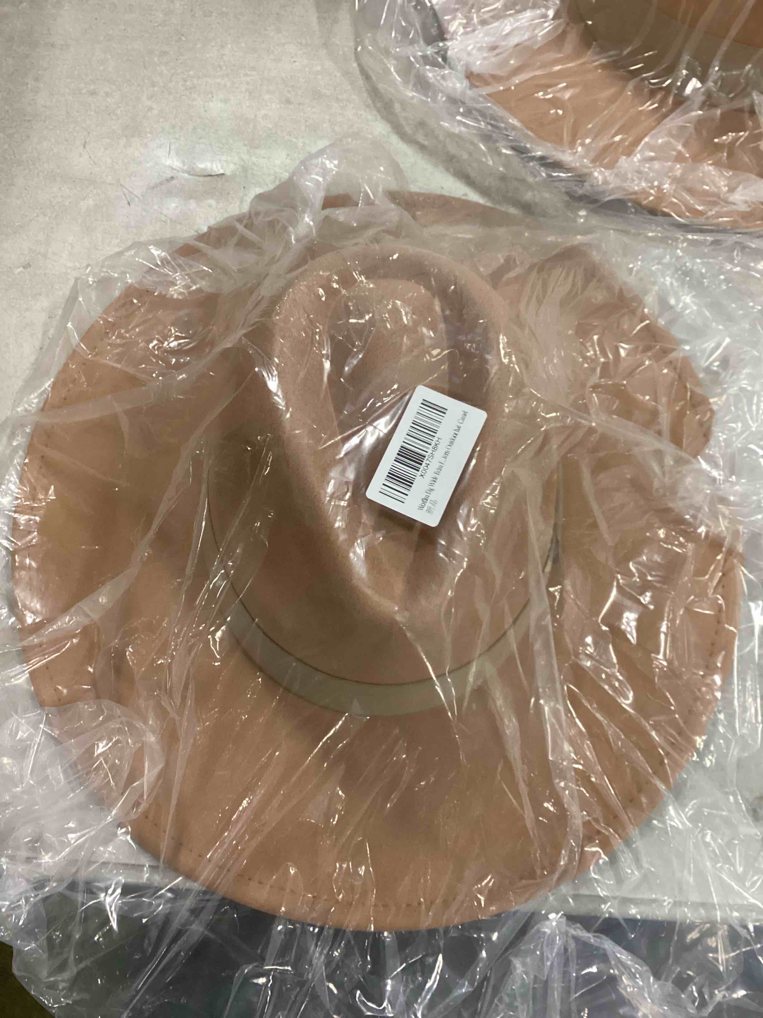 Big Wide Brim Fedora Hat for Women Man Classic Suede Panama Hat with Band Western Outdoor hat Medium Camel