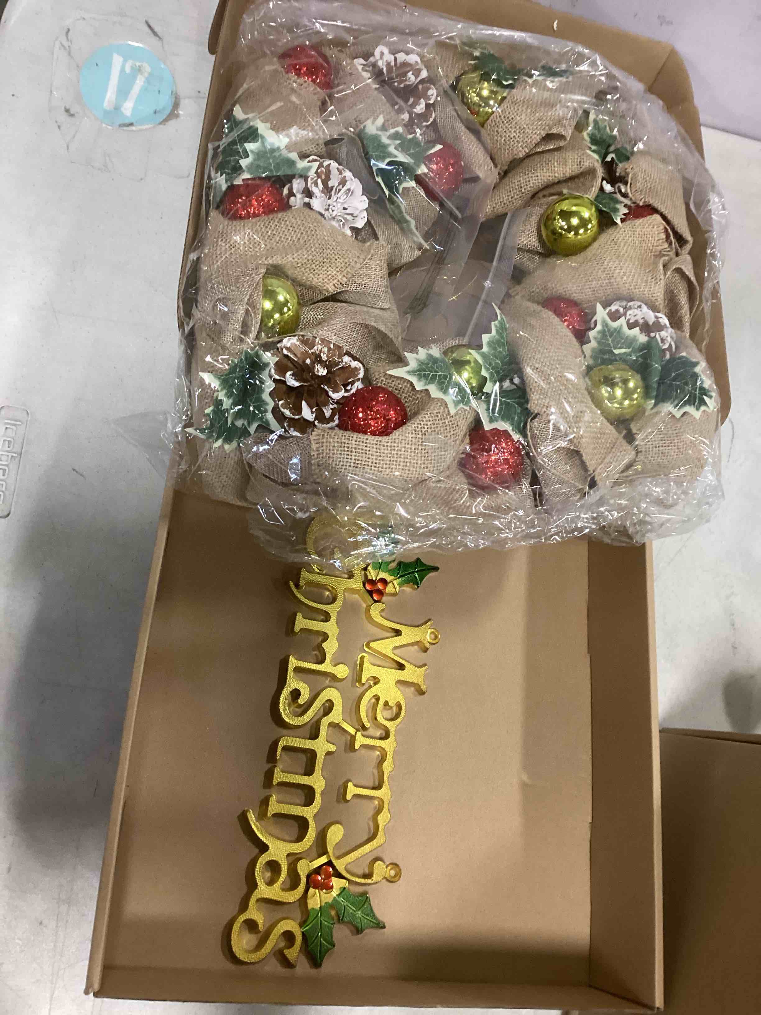 DINGION 20 inch CHRISTMAS BURLAP FIREPLACES PORCH HOME WALL DECOR