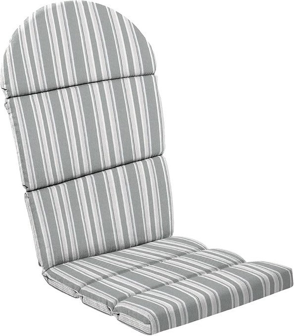 Arden Selections Oceantex Outdoor Adirondack Cushion 19 x 21.5, Pebble Grey Stripe