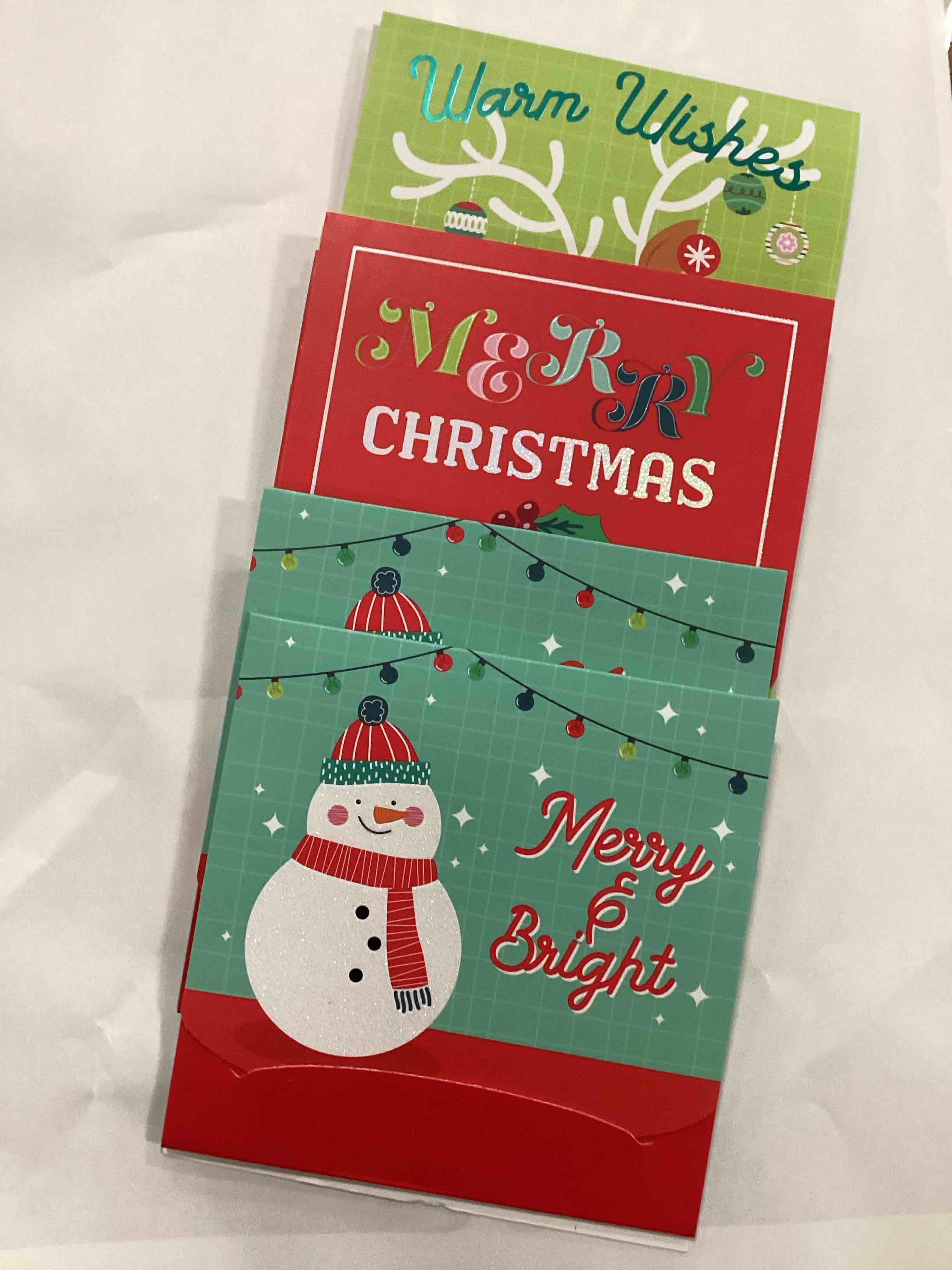 Christmas Gift Card Holders pack of 6