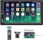 7inch Car Stereo Double Din Radio Touchscreen with Backup Camera Multimedia Car Audio Support Mirror Link ,Bluetooth Caller ID,FM/MP3/MP4/USB/Subwoofer,Aux Input Car Audio Receivers