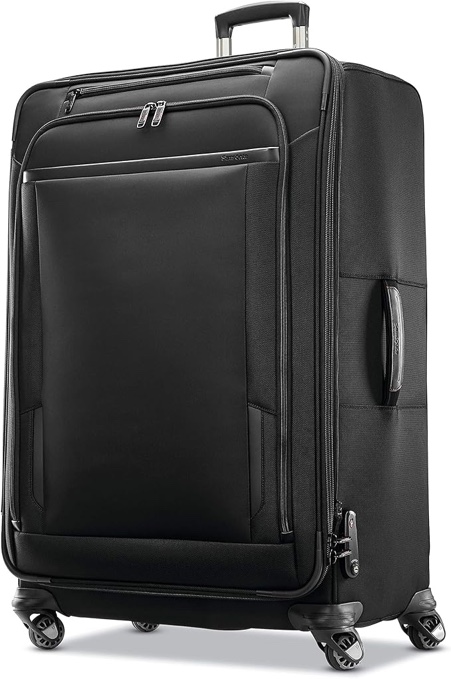 Samsonite Pro Travel Softside Expandable Luggage with Spinner Wheels, Black, Checked-Large 29-Inch