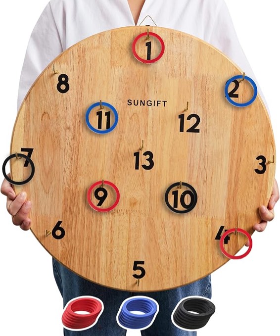 SUNGIFT Hook Ring Toss Game for Adults & Kids - Yard Hooky Ring Tossing Games - Hookie Wall Game Indoor & Outdoor Family Fun - Home, Party, Office, Camping & Backyard Games Giant 20"