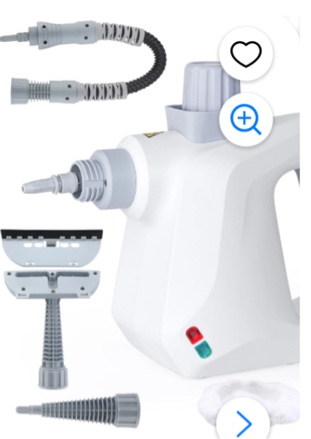 BIMZUC Handheld Steam Cleaner, 1000W Multi-Surface Cleaner with 9 Accessories, Compact Design, White