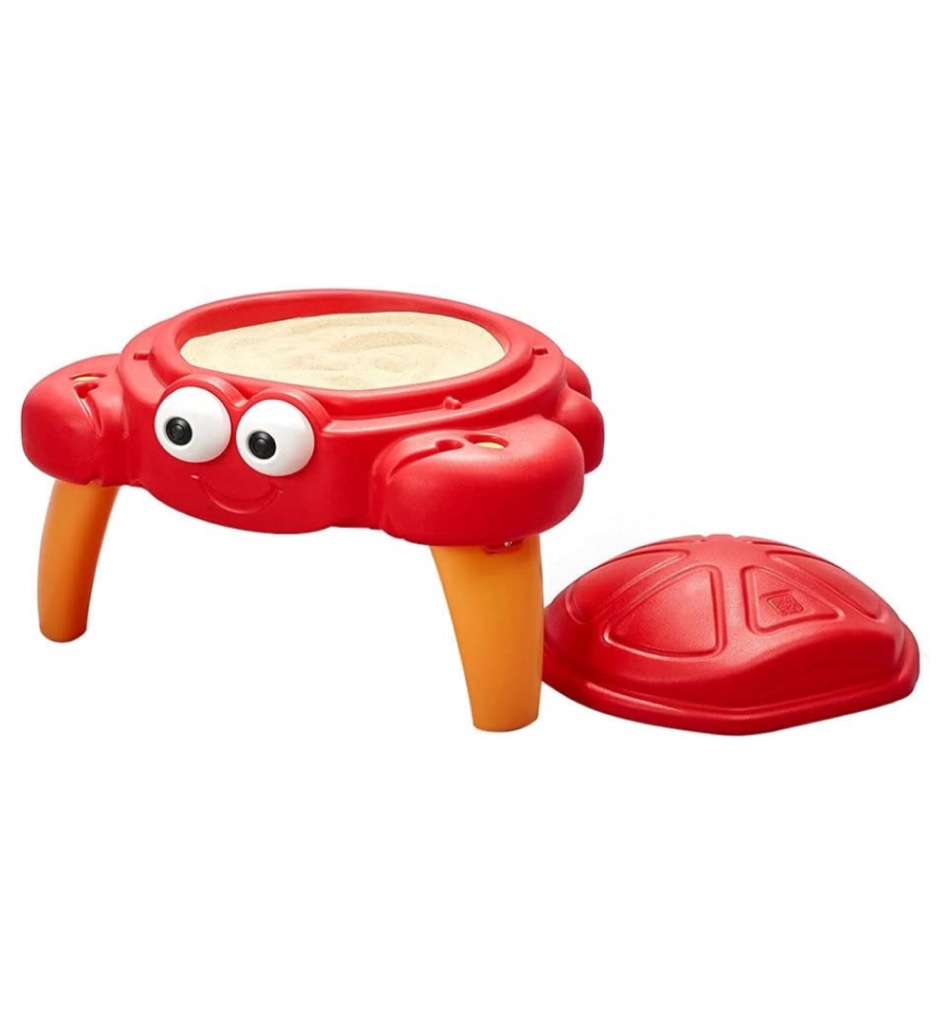 Step2 Crabbie Sand Table for Toddlers - Durable Outdoor Kids Activity Game Sandbox Toys with Lid and Accessory Set