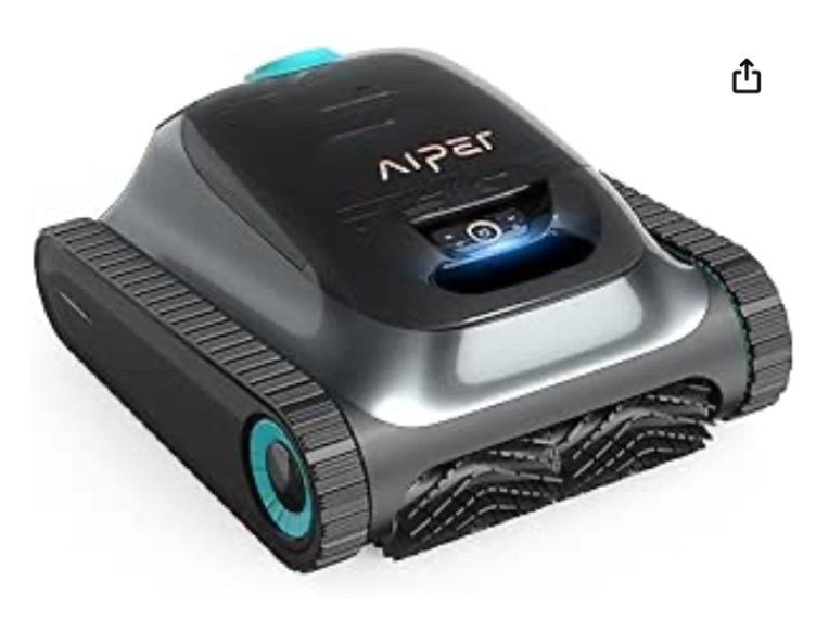 (2024 New) AIPER Scuba S1 Cordless Robotic Pool Cleaner, Pool Vacuum for Inground Pools, Wall and Waterline Cleaning, WavePath 2.0 Smart Navigation, 150 min Battery Life, for Pools up to 1,600 Sq.ft