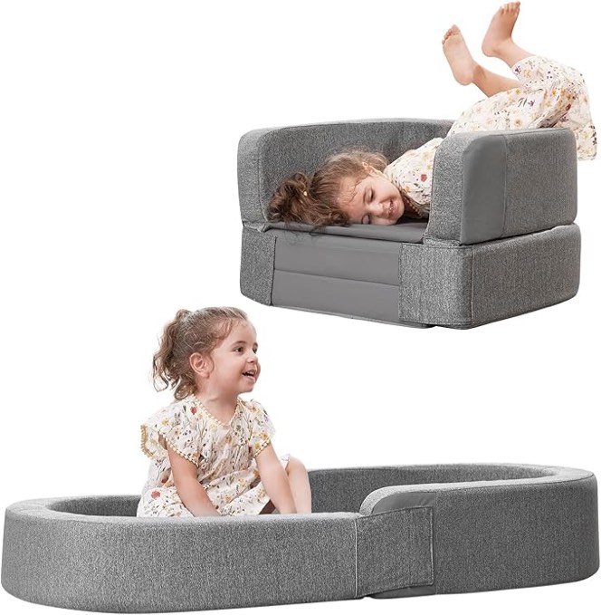 RONBEI Toddler Travel Bed Sofa Chair, Portable & Lightweight Toddler Kids Travel Beds with Removable Cover and Carrying Bag
