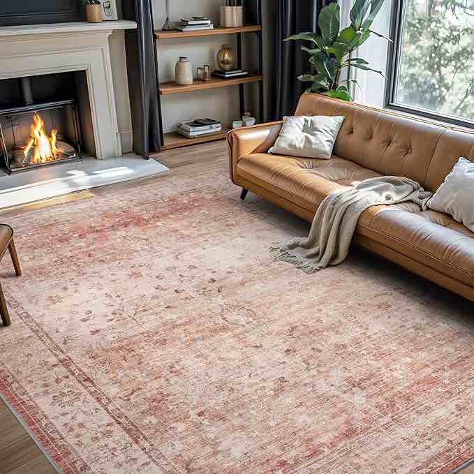 New - Large 8x10 Area Ry Pile Area Rug Distressed for Living Room Dinning