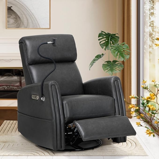 Rocking Recliner Glider Chair, Leather Reclining Rocker Chair