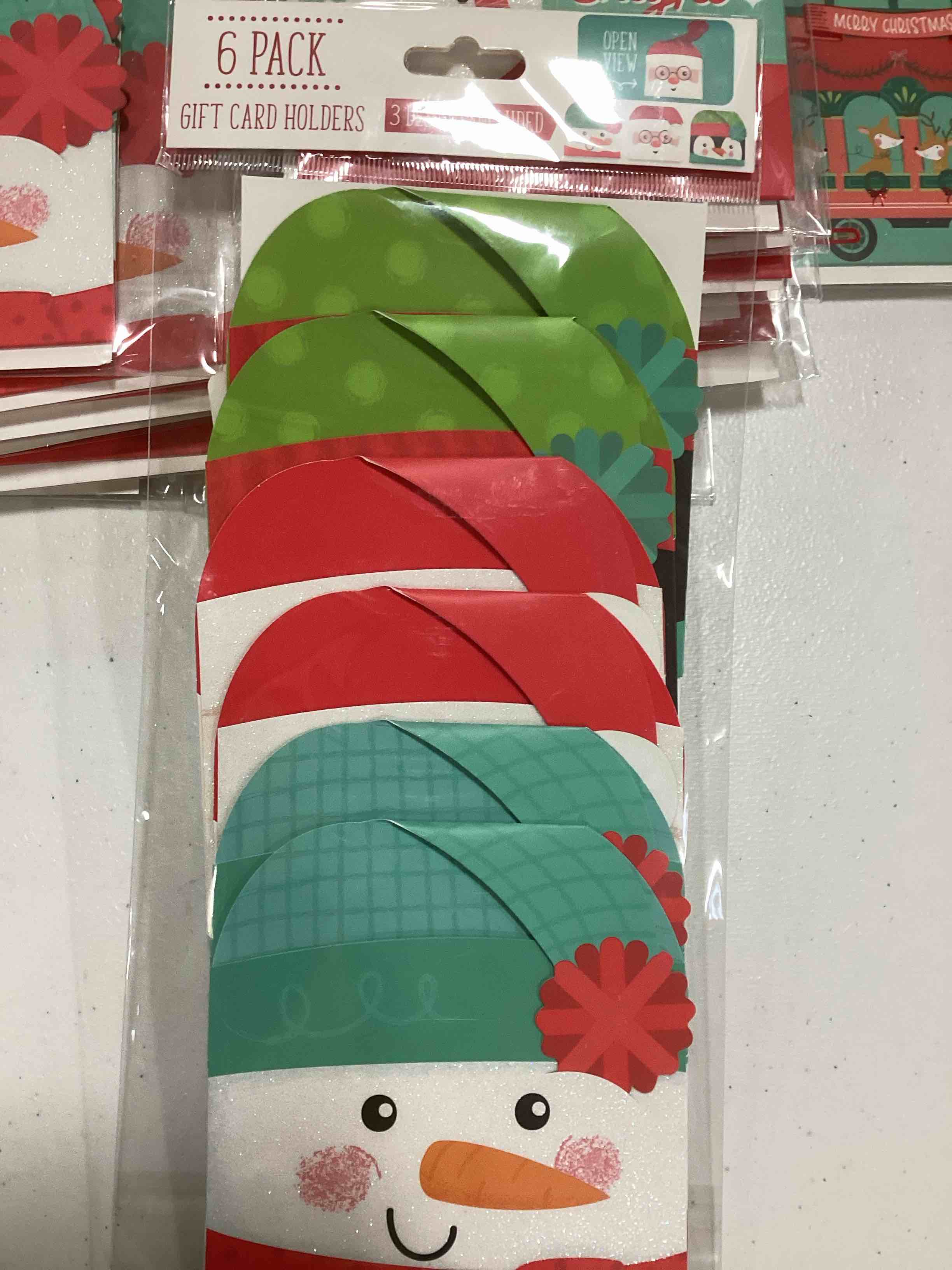 6 pack Gift Card Holders (Christmas)