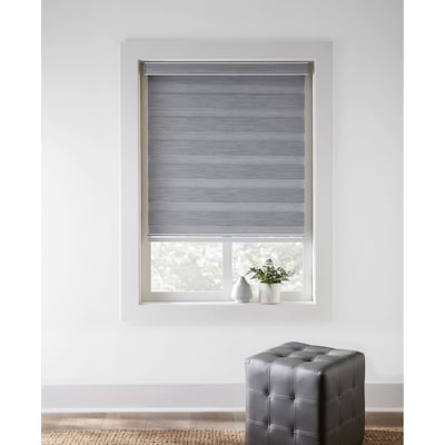 100+ bought last week Origin 21 48-in x 64-in Gray Room Darkening Cordless Zebra Roller Shade 