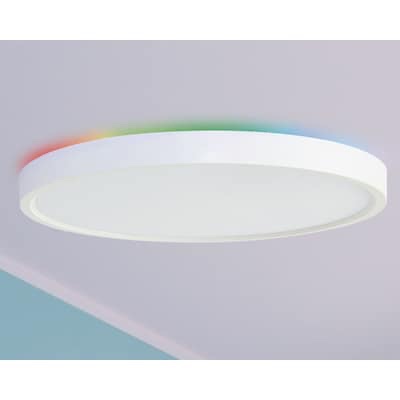 Project Source 1-Light 11.94-in Matte White Integrated LED Flush Mount Light
