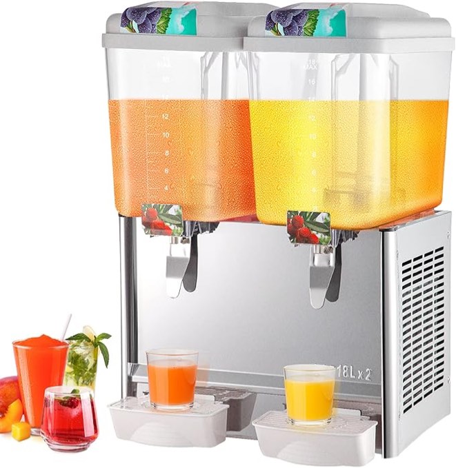 Commercial Beverage Dispenser,9.5 Gallon 36L 2 Tanks Juice Dispenser Commercial