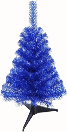 Tabletop Christmas Tree Mini Small Christmas Trees Artificial Classic Tinsel Feather Tree Tabletop Xtmas Decor Halloween Collection (Blue, 24 Inches)