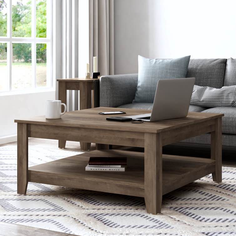 Dusty Gray Oak Weddel Basilico Coffee Table with Storage