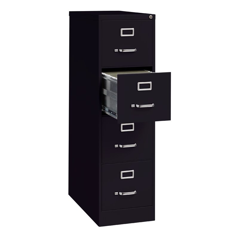 Kane 4-Drawer Vertical Filing Cabinet Color: Black