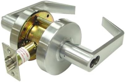 Deltana CL500ECCNC Grade 2 Commercial Entry Leverset Without Cylinder from the P, Brushed Chrome