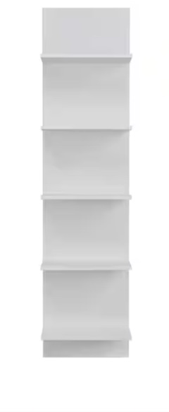 47.25 in. H White MDF 5-Tier Decorative Wall Shelf