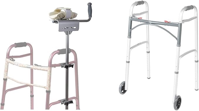 MABIS Walker Attachment for Drive Medical 350lb Capacity Folding Walker with 5" Wheels (Walker attachment only)