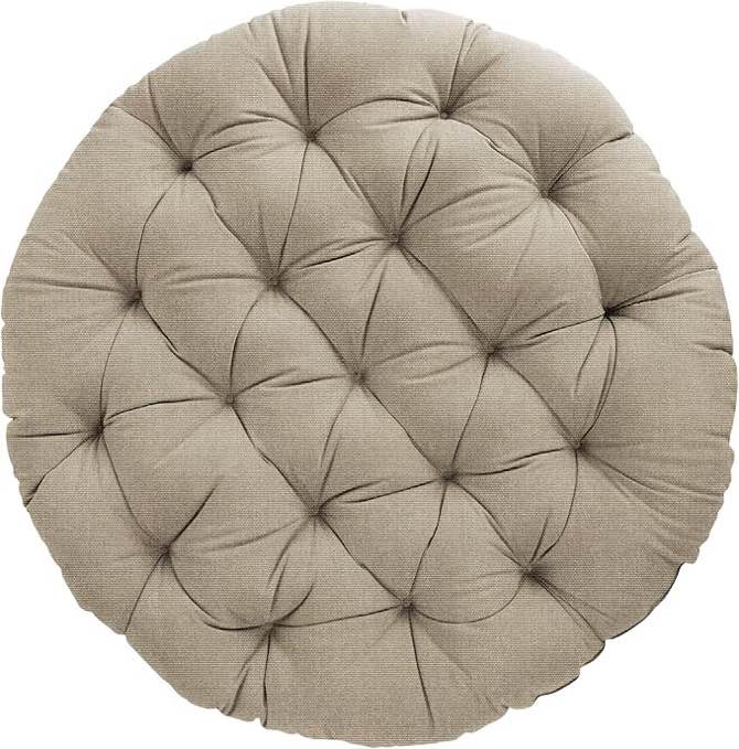 Sorra Home Papasan Cushion, 44" x 44" x 4", Canvas Taupe (color may vary)
