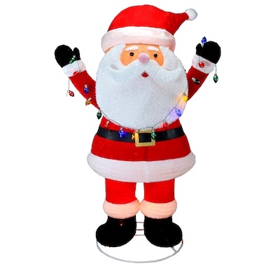 Holiday Living 96-Inches Freestanding Santa Free standing decoration with White LED Lights (missing parts)