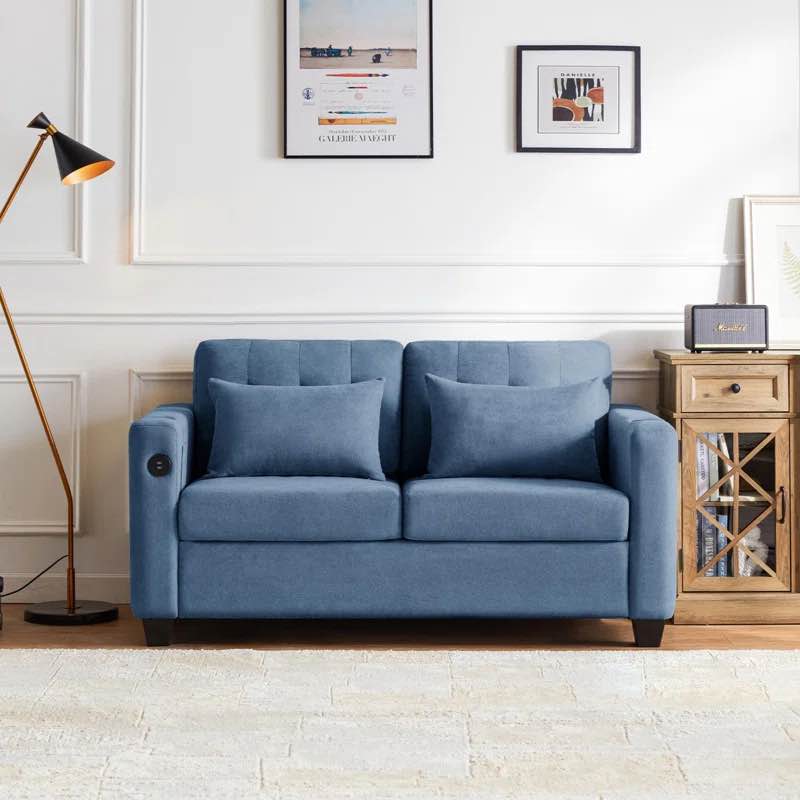 Arval 67'' Upholstered Sleeper Sofa (incomplete 1 box only)(ours is blue)