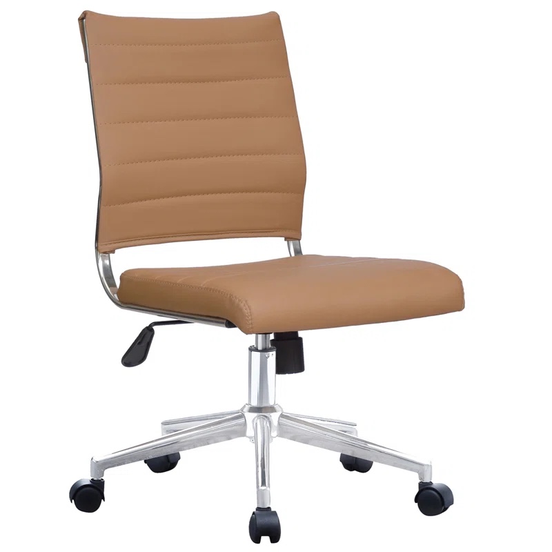 Aftandil Conference Chair Mid Back Ribbed PU Leather Office Conference Desk Chair