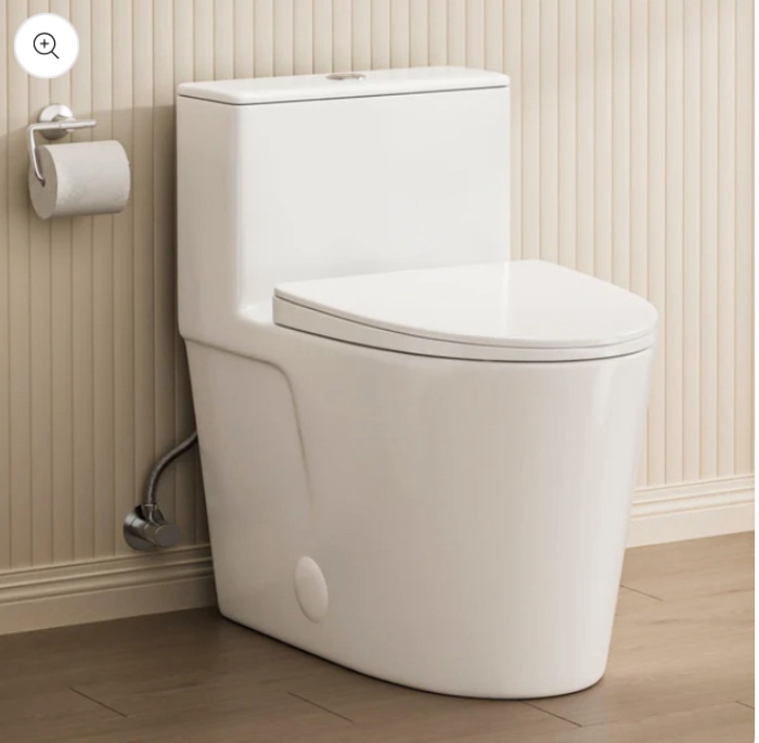 Casta Diva One-Piece Toilet, Elongated, 12'' Rough in, Dual Flush 1.0/1.6 GPF, White | CD-T004