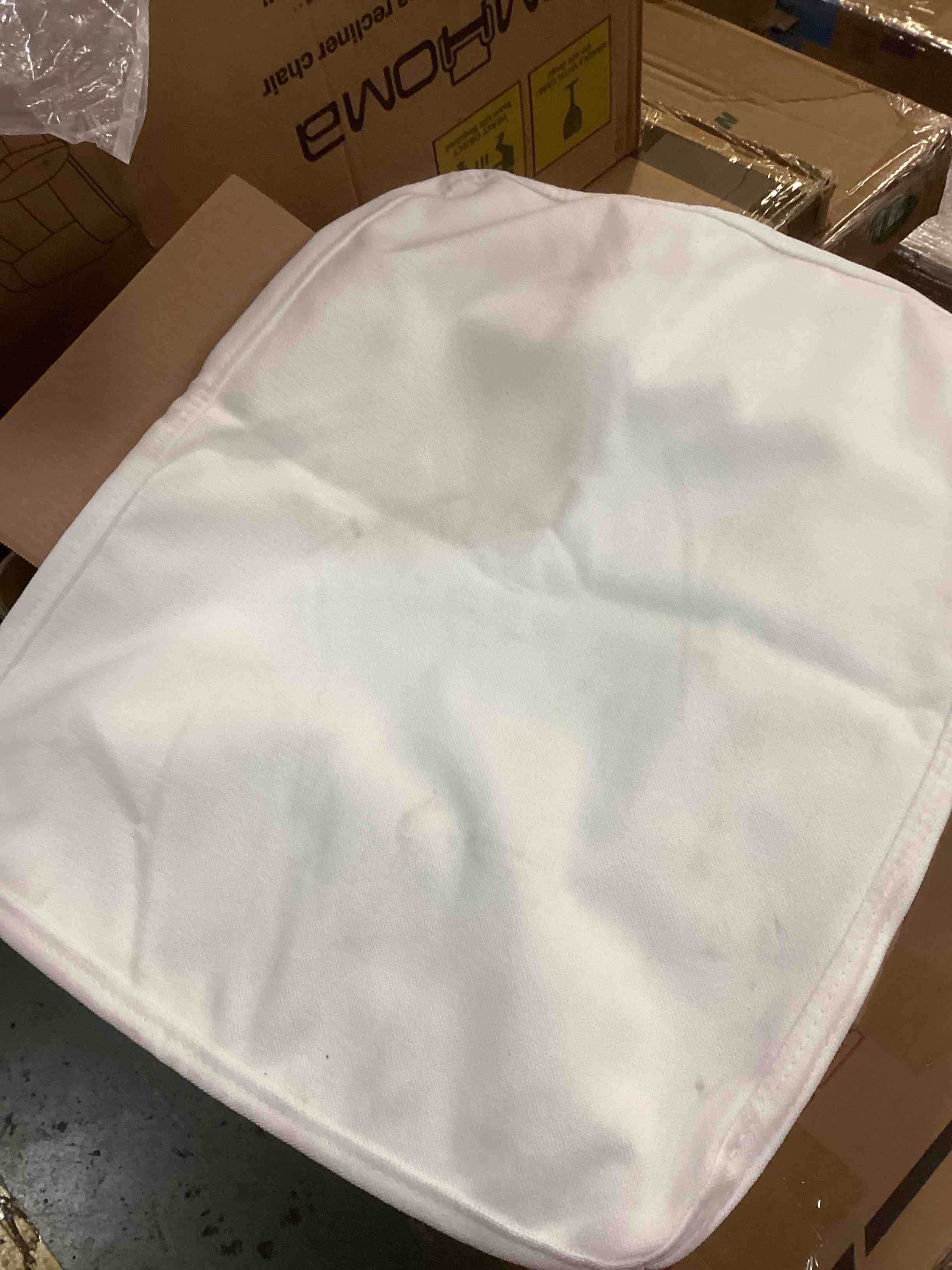 2 White Linen Pillow Covers 1 Square 1 Rectangle (unknown dimensions)