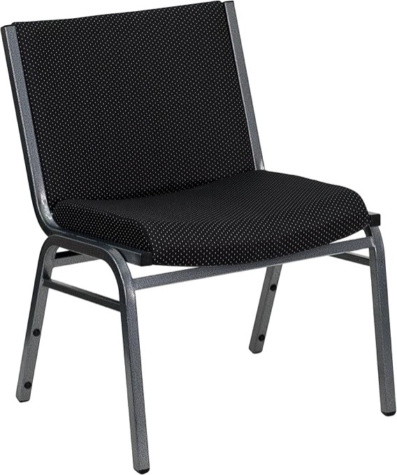 Flash Furniture HERCULES Series Big & Tall 1000 lb. Rated Black Fabric Stack Chair with Ganging Bracket (3 chairs)
