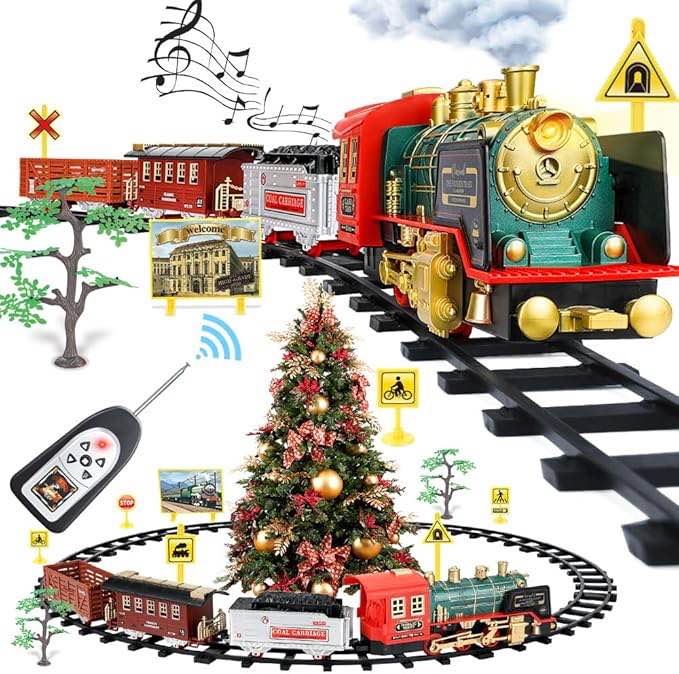 BELLOCHIDDO Toy Train steam Engine Electric Train Sets for Kids Toys Birthday for 3 4 5 6 Year Old Boys Girls Yellow