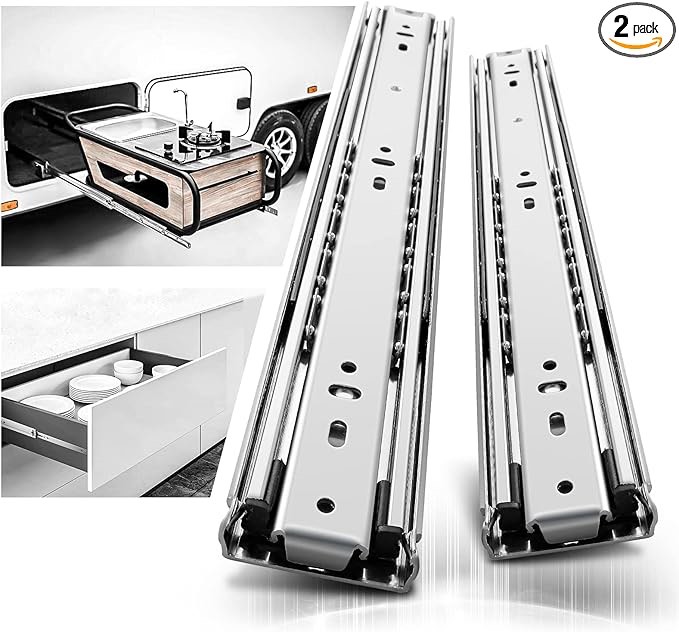 AOLISHENG Heavy Duty Drawer Slides 16 inch Full Extension Ball Bearing Drawer Slides, Heavy Duty Drawer Slides 150 lb Load Capacity 1 Pair