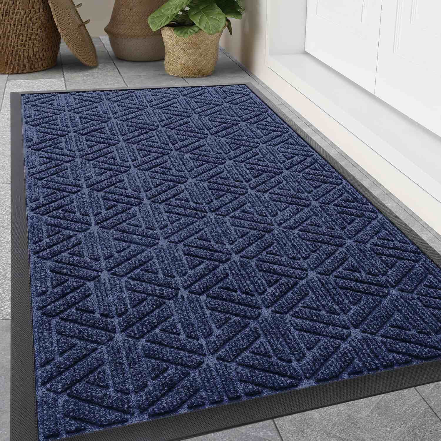 Front Door Mat For Outside Entrance, Blue 