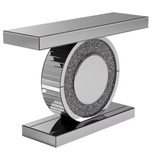 Bergenia LED Mirrored Entryway Sofa Console Table Silver