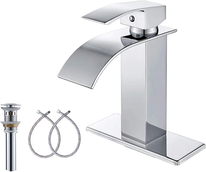 GGStudy Single-Handle Bathroom Faucet One Hole Sink Faucet Chrome P-3005H-chrome 