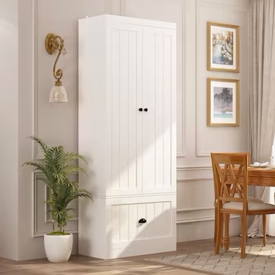 FUFU&GAGA 27.6-Inches W x 70.9-Inches H Wood composite White Freestanding Utility 