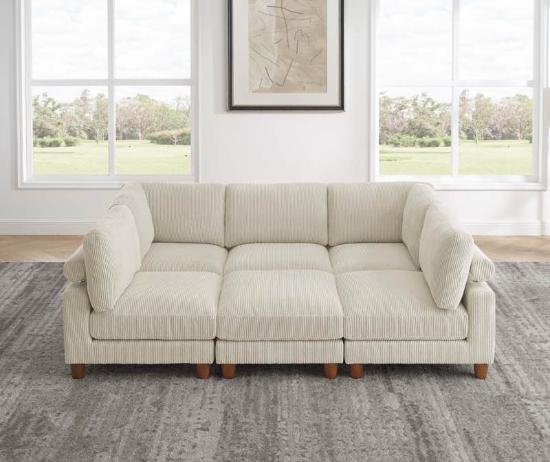 Avaah Reversible Modular Corner Sectional with Ottoman