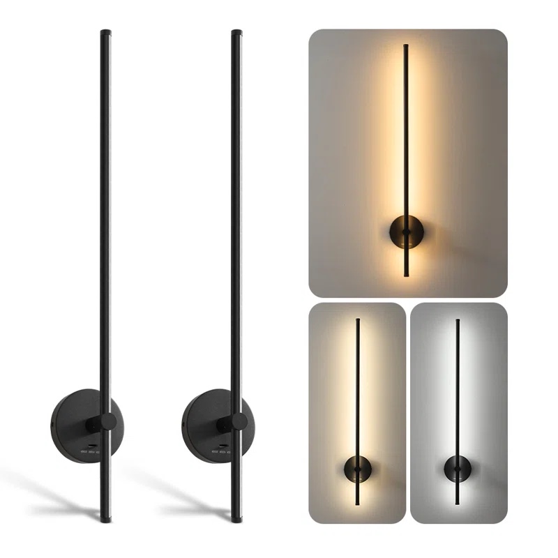 Betti Dimmable Aluminum LED Wall Sconce with 350 Degree Rotation Size: 31.5" H x 4.72" W x 3.74" D, Finish: Black